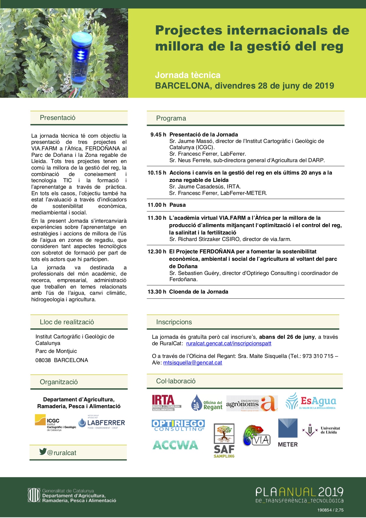 Workshop on  "International projects to improve irrigation management"